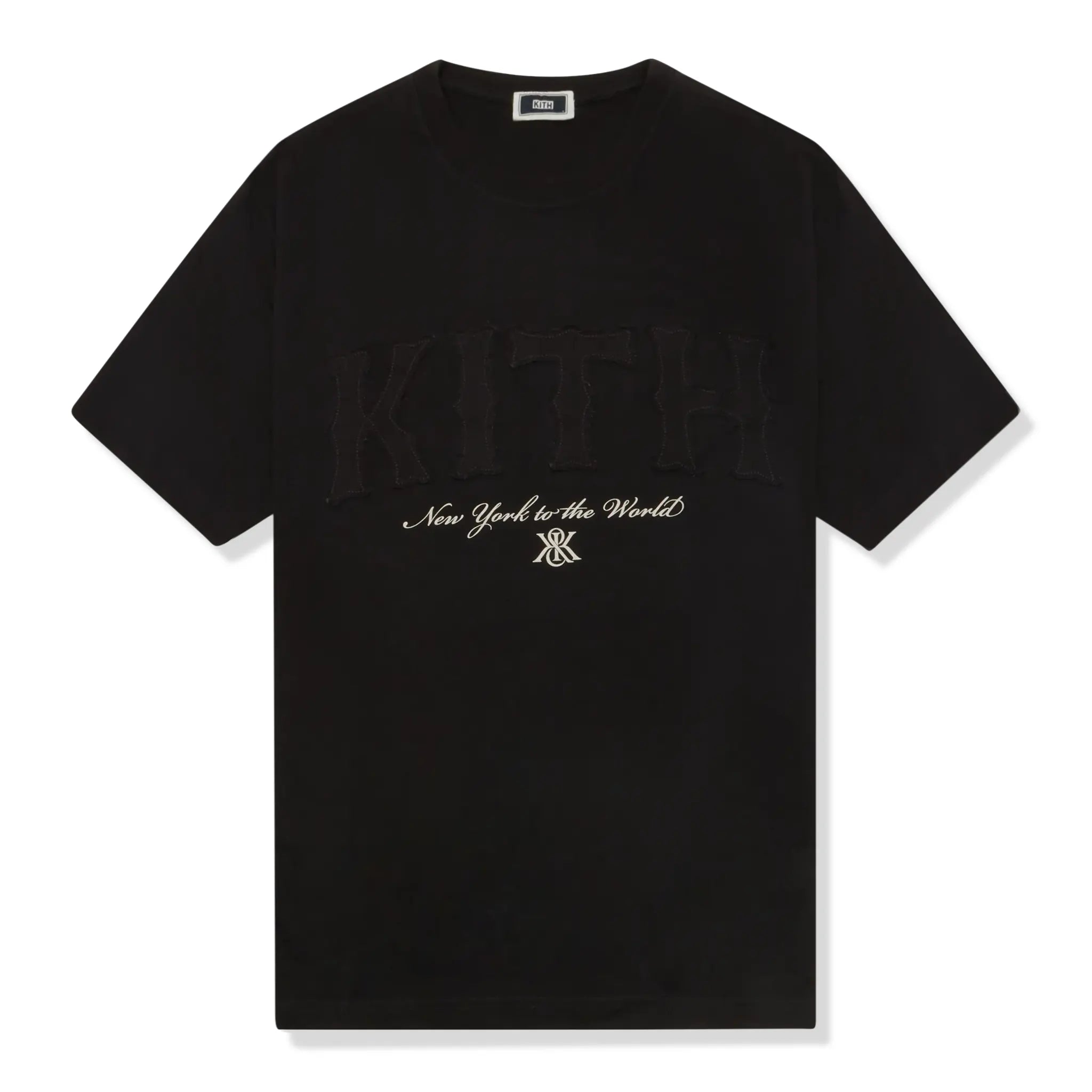 Front View of Kith Arched Logo Black T-Shirt